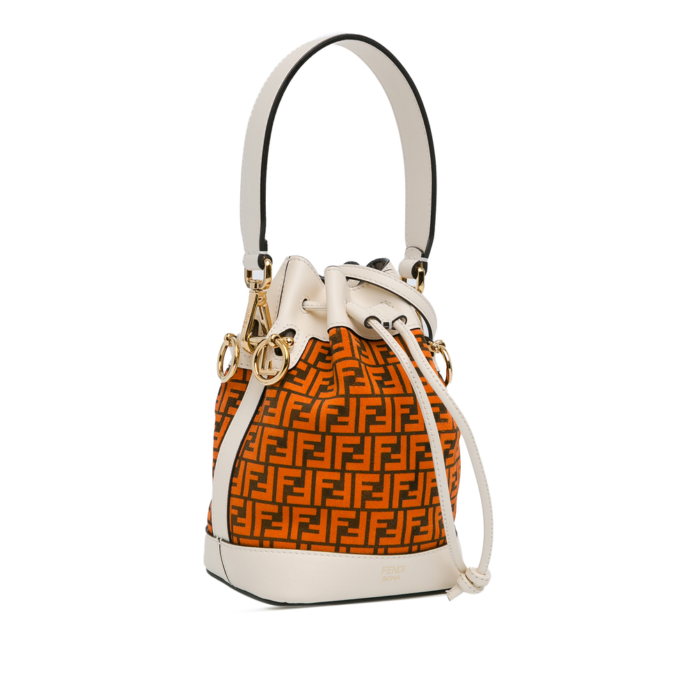 Pre-Loved Fendi Mini Zucca Suede F is Fendi Mon Tresor Bucket - Picture 2 of 9